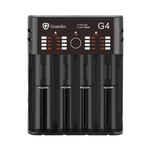 Batterilader Guardio med fire batterier